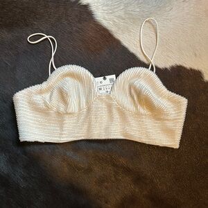 Zara Cream Knit Crop Top
